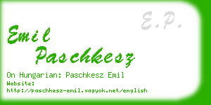 emil paschkesz business card